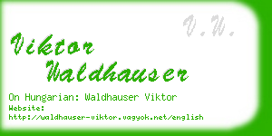 viktor waldhauser business card